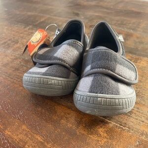 oomphies Kids Gray Velcro Slip-On Shoes